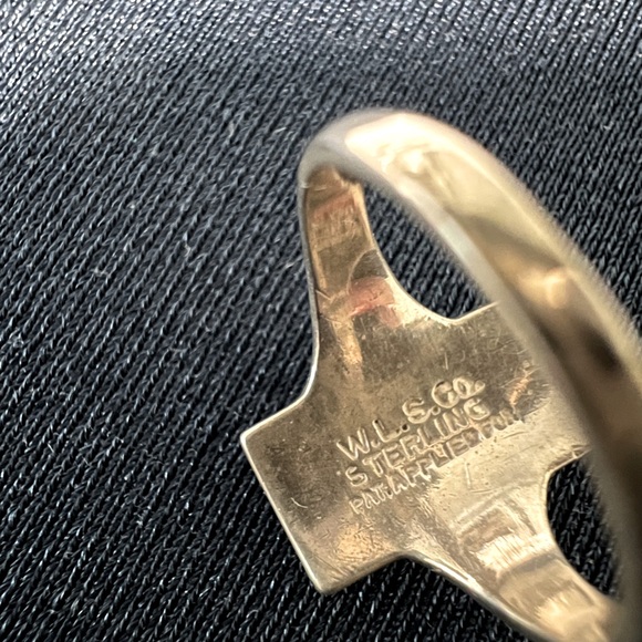 Vintage WWII Blue Star Service Banner Sterling Silver Ring 4 - Picture 2 of 13